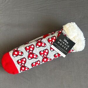 Disney Minnie Mouse Red and White Fleece Socks